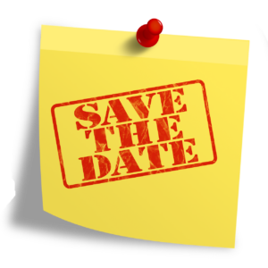 Yellow post it note with Save the Date